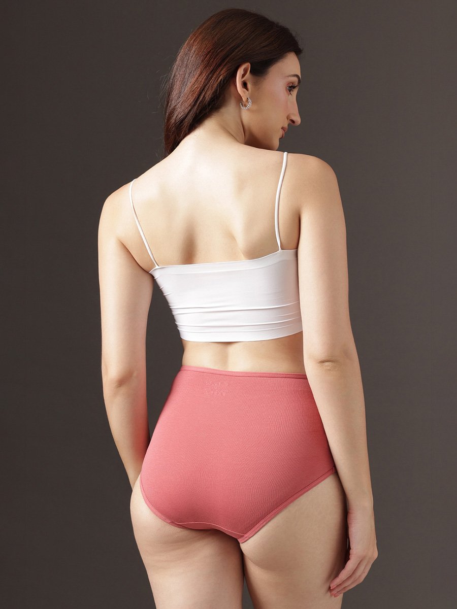 High Waist Hipster Panty with Powernet Panels - Cotton
