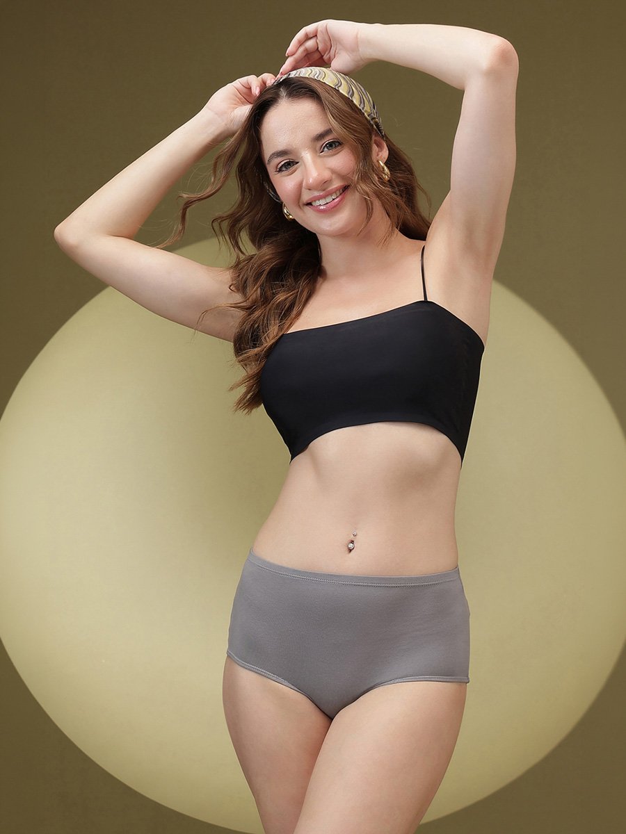 High Waist Hipster Panty with Inner Elastic - Cotton