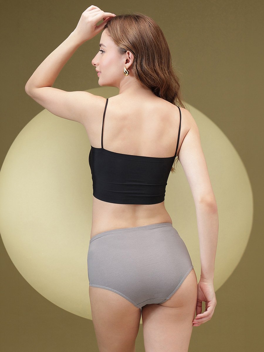 High Waist Hipster Panty with Inner Elastic - Cotton