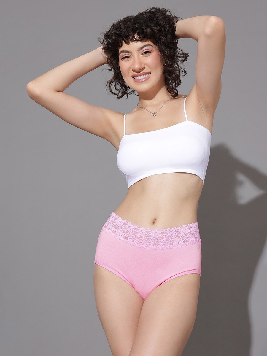 The Lace Edit High-Waist Hipster - Cotton