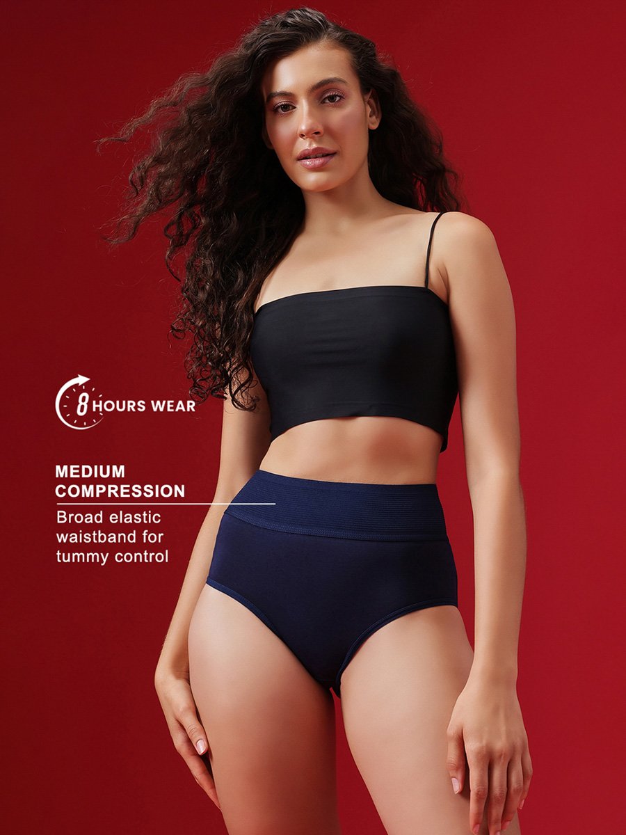 High Waist Tummy Tucker Hipster Panty- Cotton