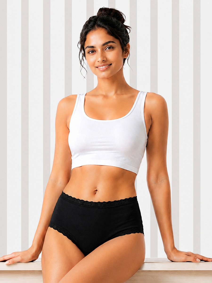 High Waist Hipster Panty - Cotton
