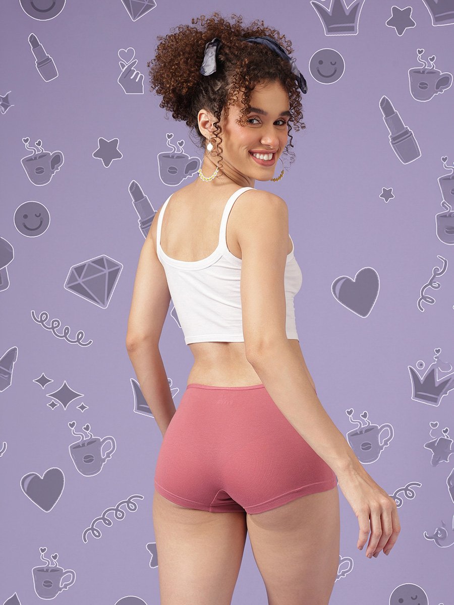 Pack of 3 - Mid Waist Boyshorts - Cotton