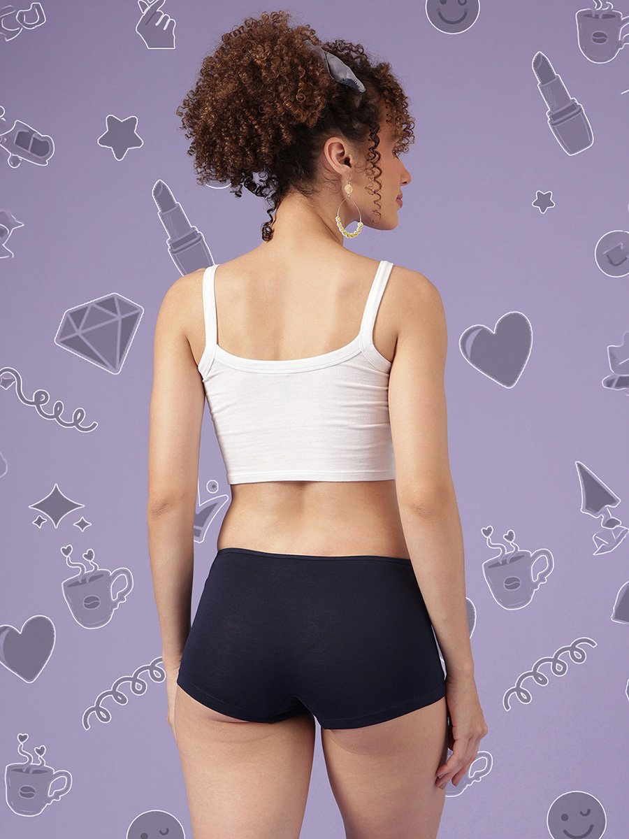 Pack of 3 - Mid Waist Boyshorts - Cotton