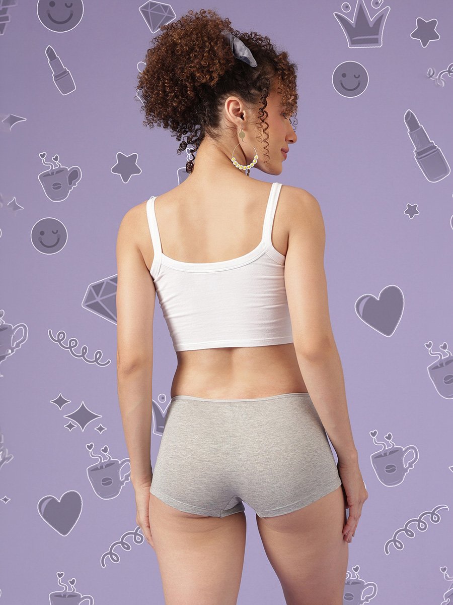Pack of 3 - Mid Waist Boyshorts - Cotton
