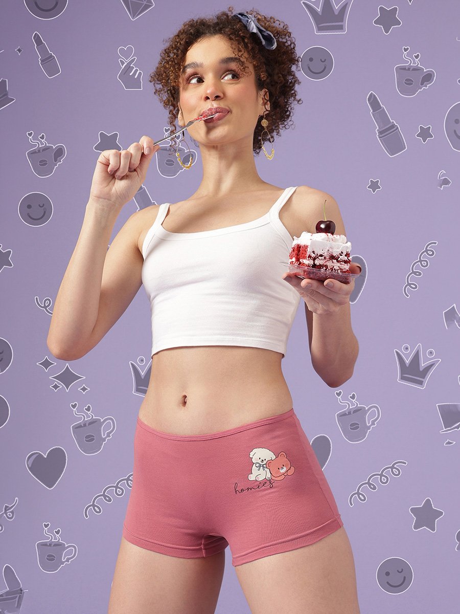 Pack of 3 - Mid Waist Boyshorts - Cotton