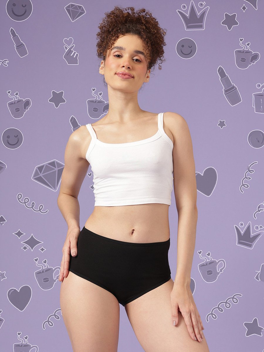 Pack of 3 - High Waist Hipsters - Cotton