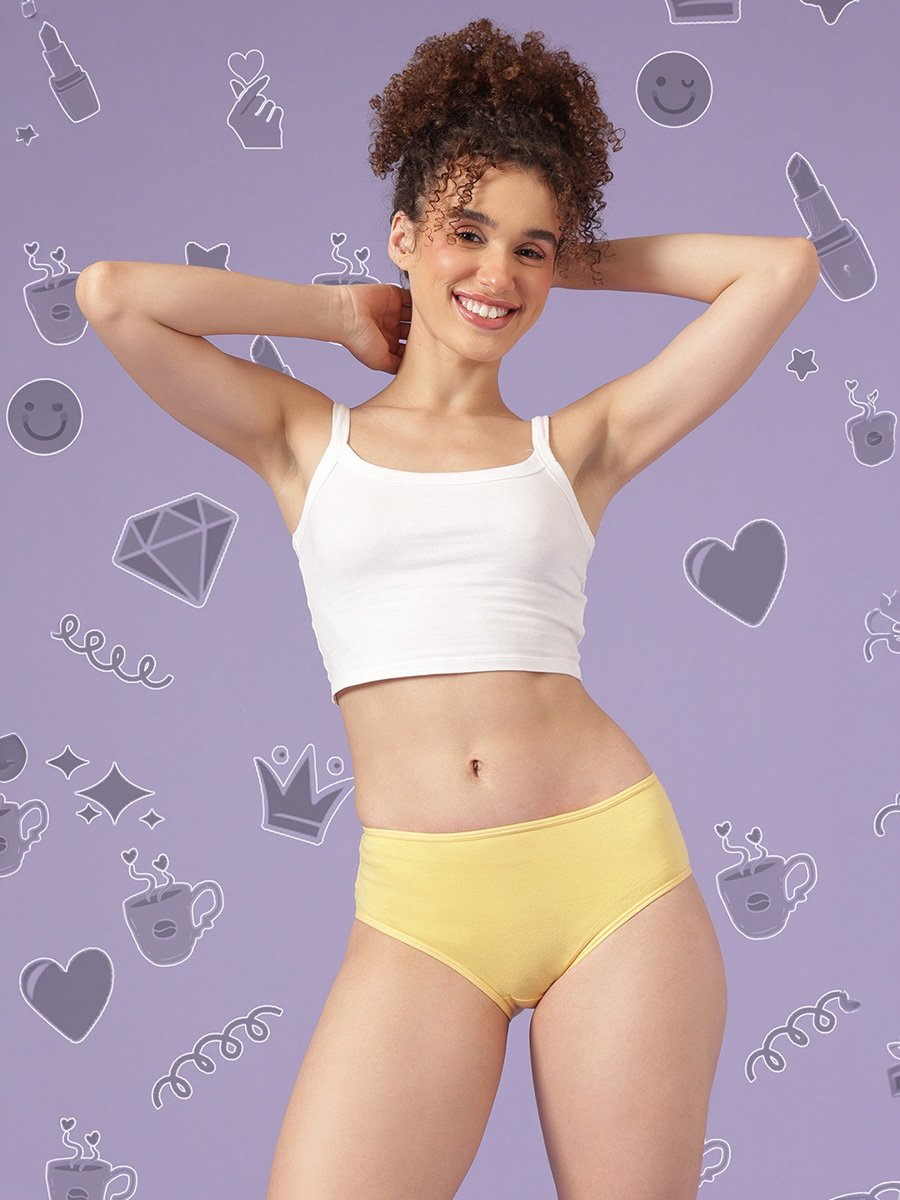 Pack of 3 - Mid Waist Hipsters - Cotton