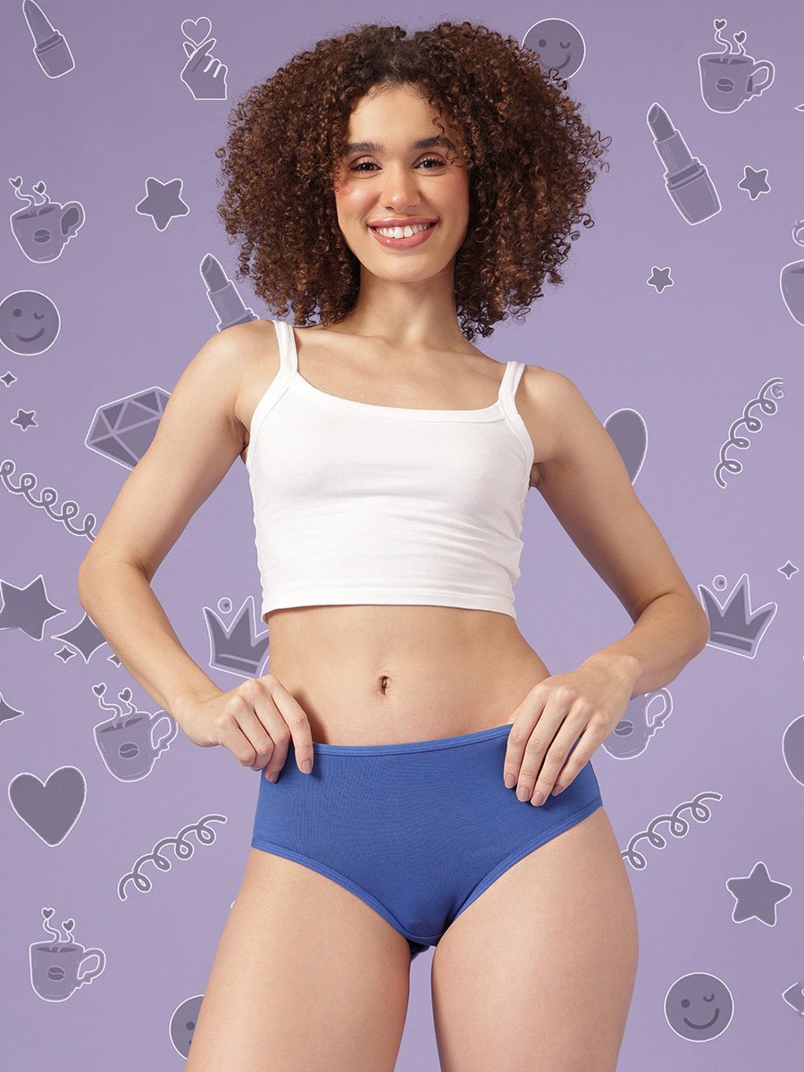 Pack of 3 - Mid Waist Hipsters - Cotton
