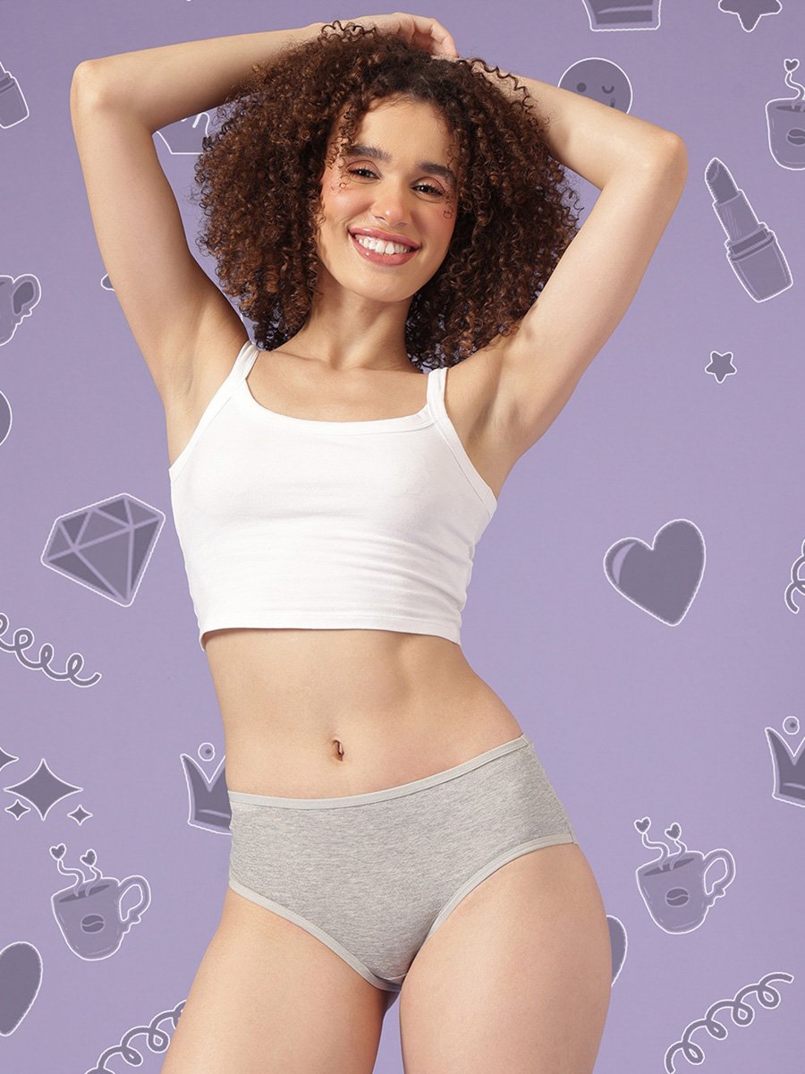 Pack of 3 - Mid Waist Hipsters - Cotton