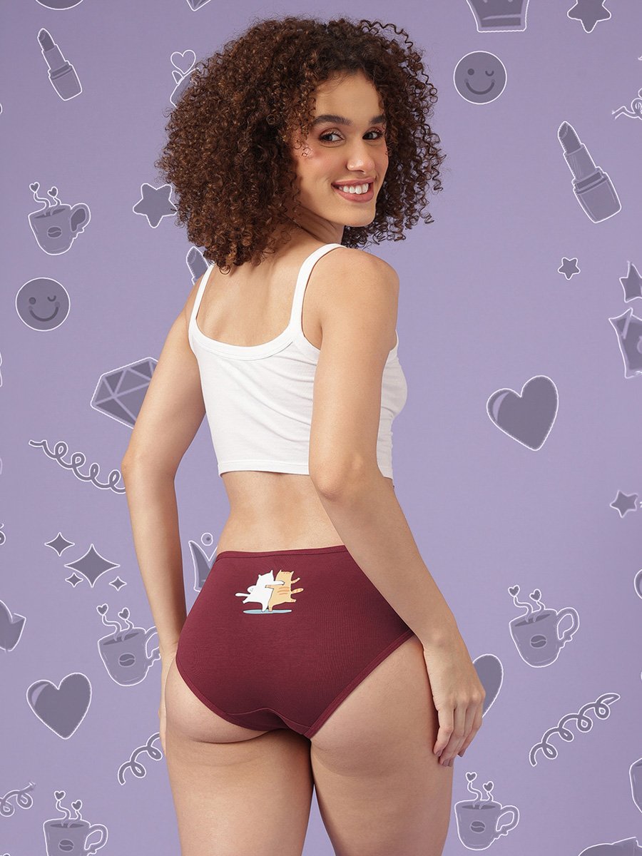 Pack of 3 - Mid Waist Hipsters - Cotton