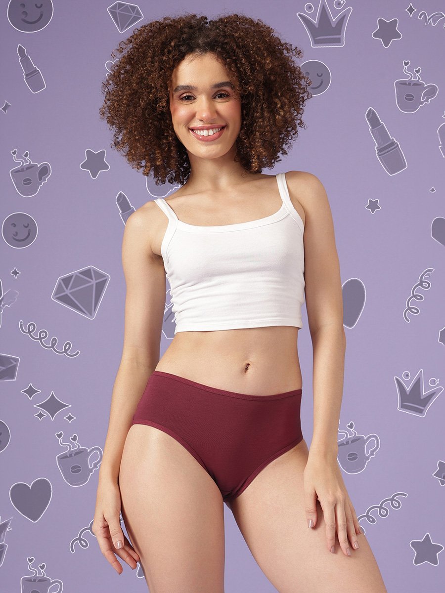 Pack of 3 - Mid Waist Hipsters - Cotton