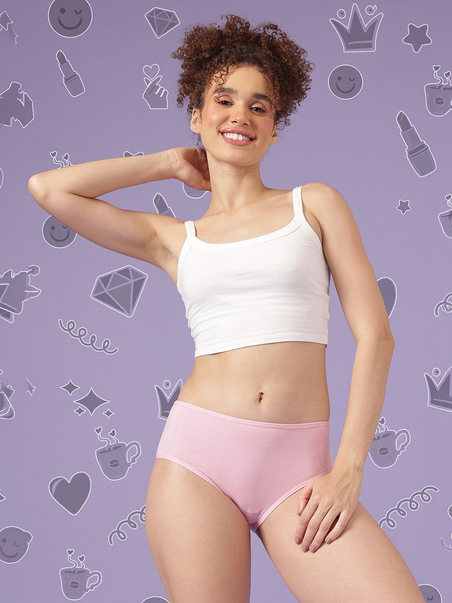 Pack of 3 -Mid Waist Hipsters - Cotton