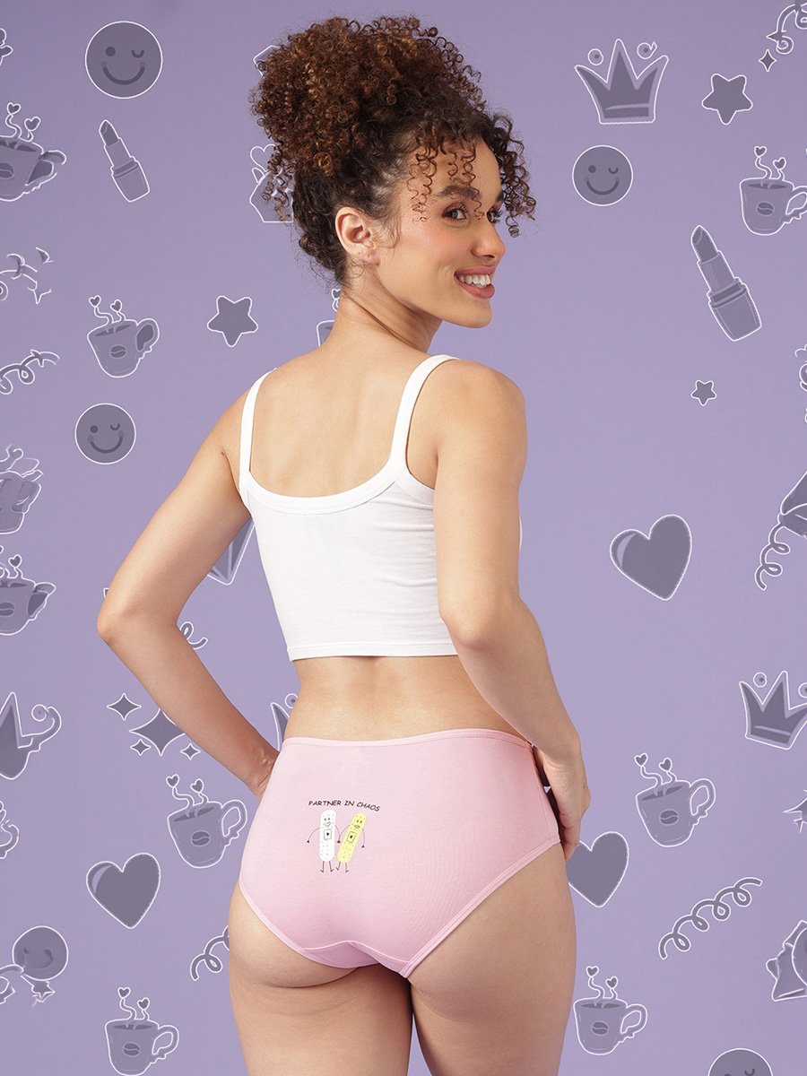 Pack of 3 -Mid Waist Hipsters - Cotton