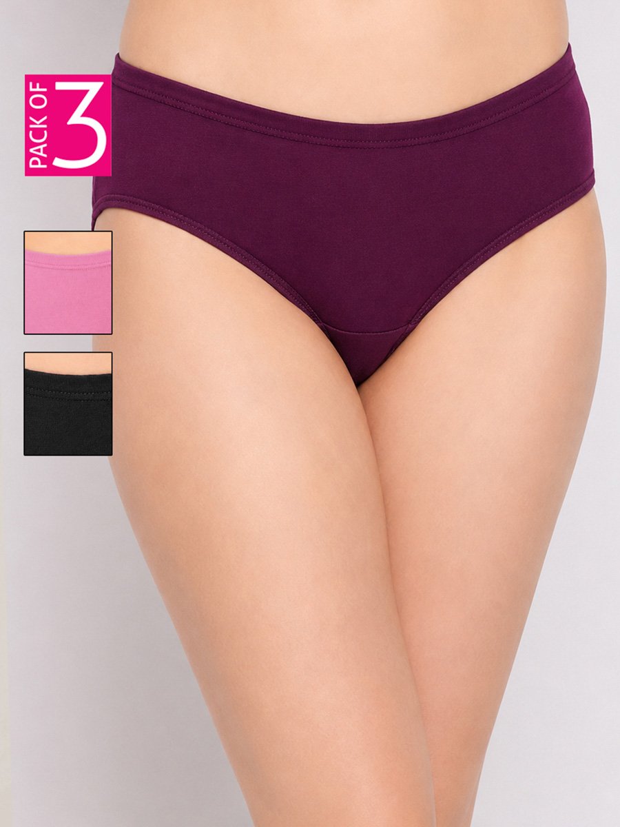Pack of 3 - Mid Waist Hipster Panties