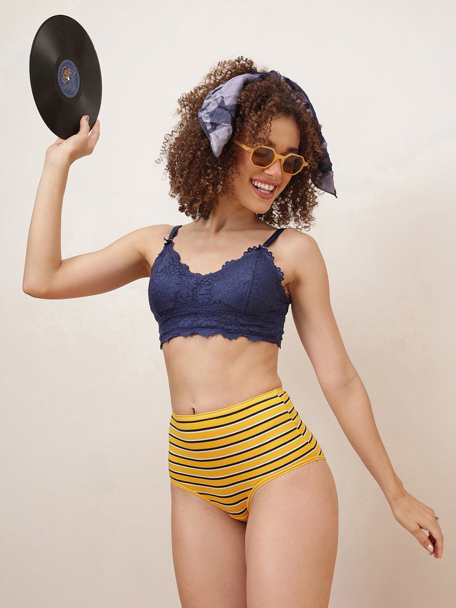 Striped High Waist Hipster