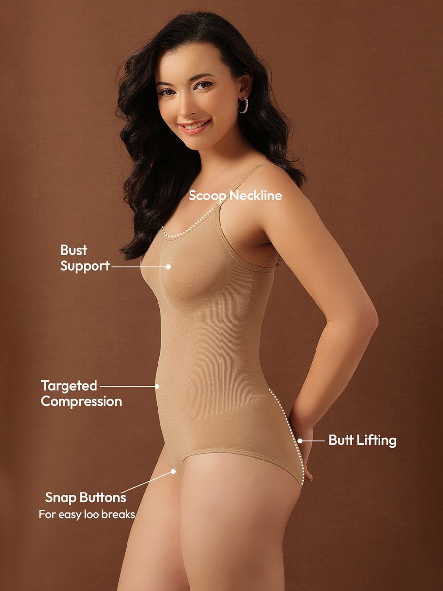 Beige Seamless Shaping Bodysuit
