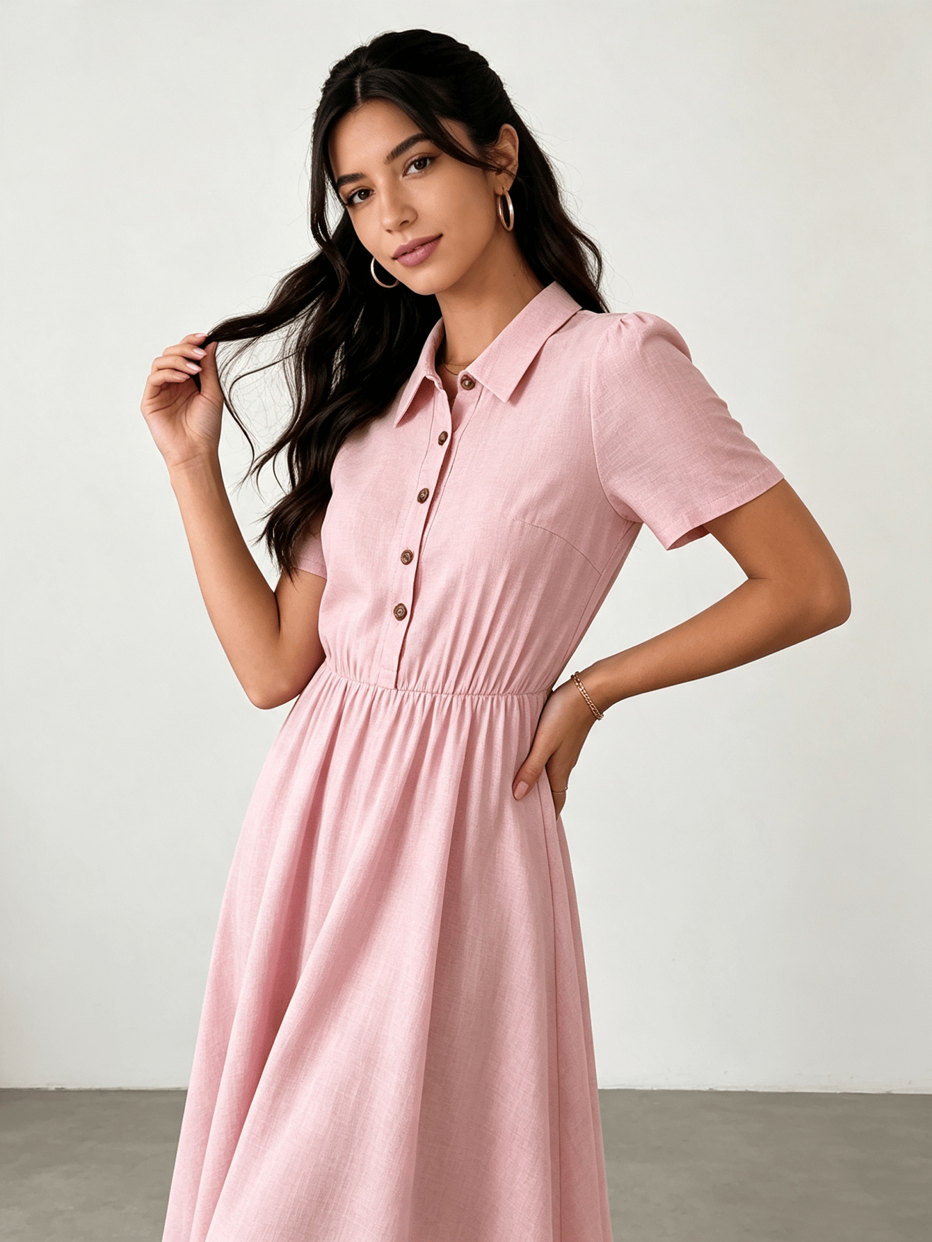 Light Pink Crop Top and Midi Skirt Co-Ord Set