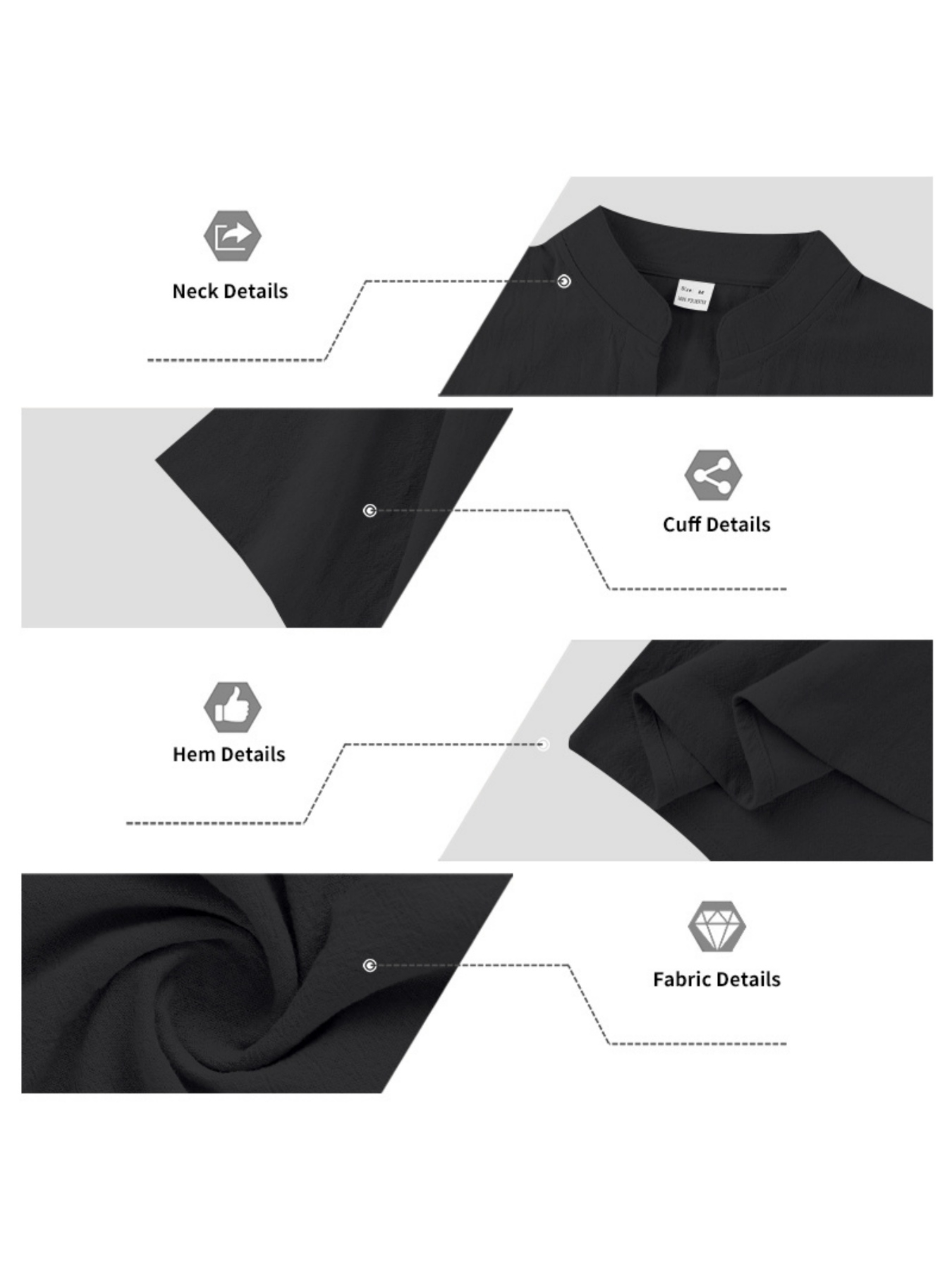 Men Black Short Sleeve Shirt and Shorts Set