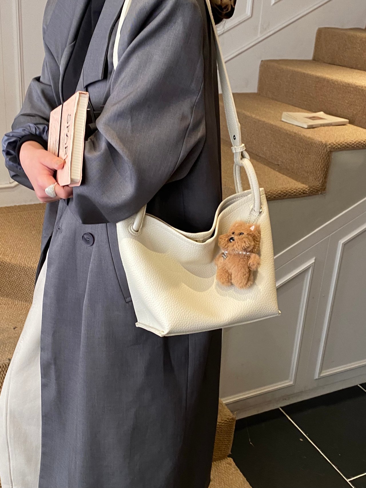 Off-White Textured Crossbody Bag
