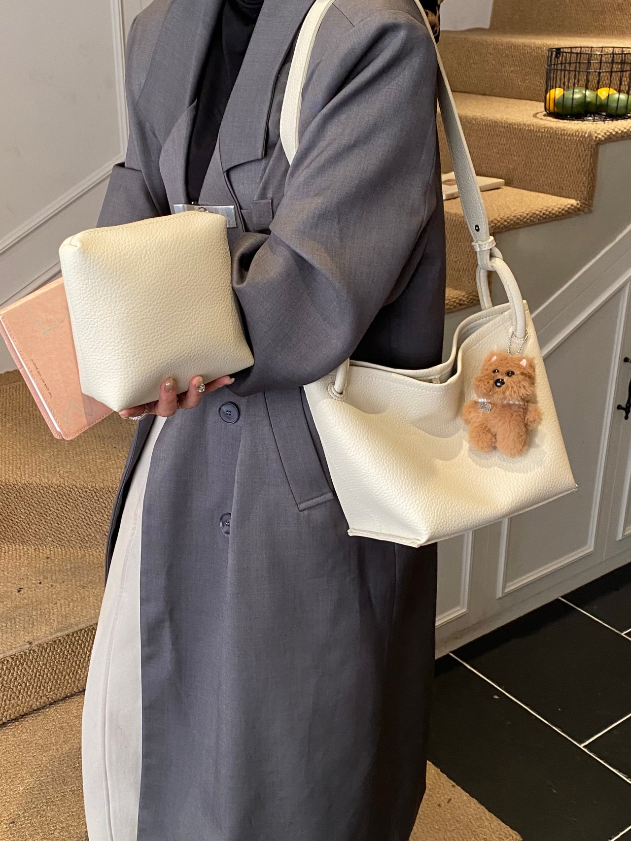 Off-White Textured Crossbody Bag
