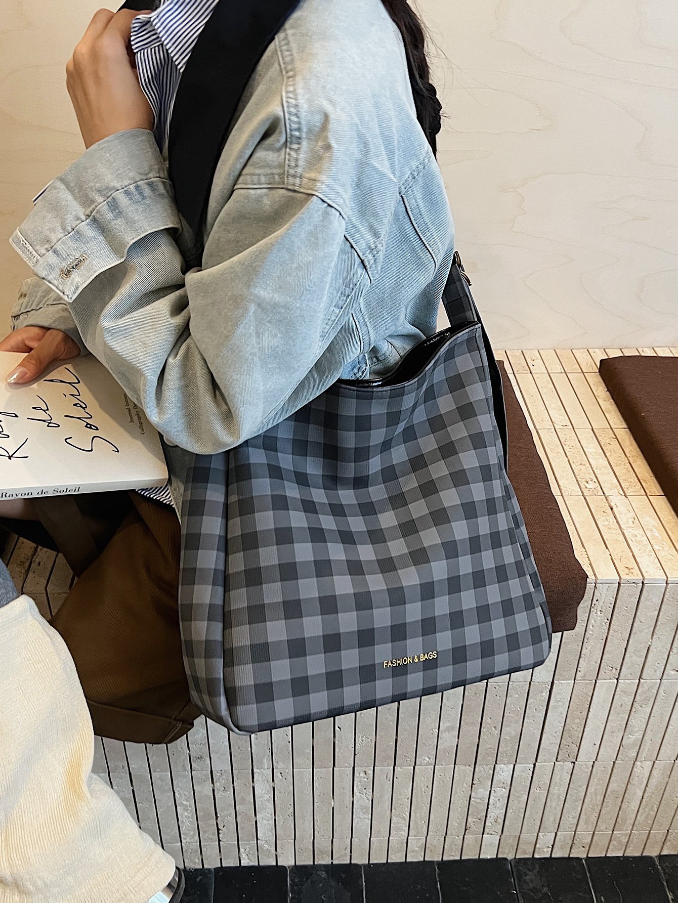 Multi-Color Plaid Shoulder Bag