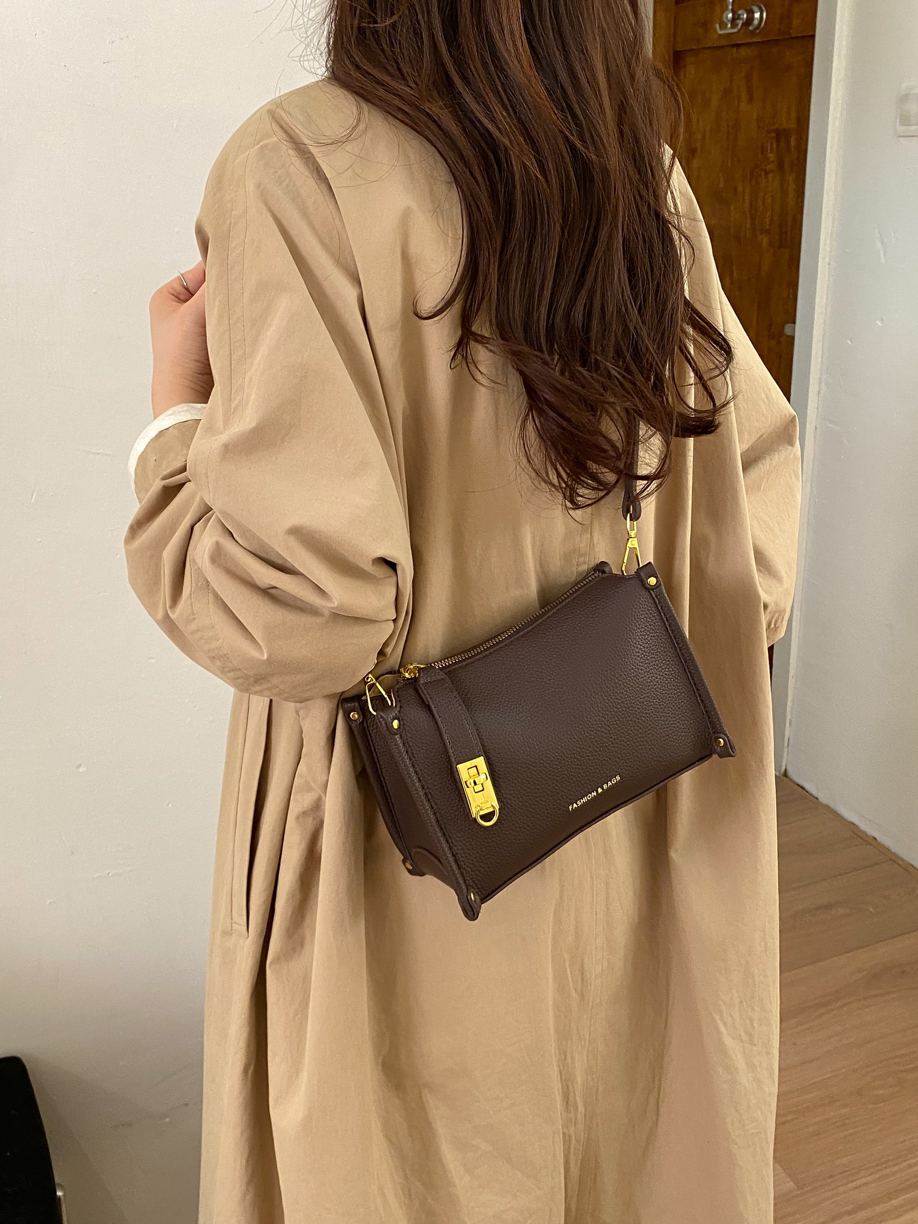 Coffee Brown Crossbody Bag
