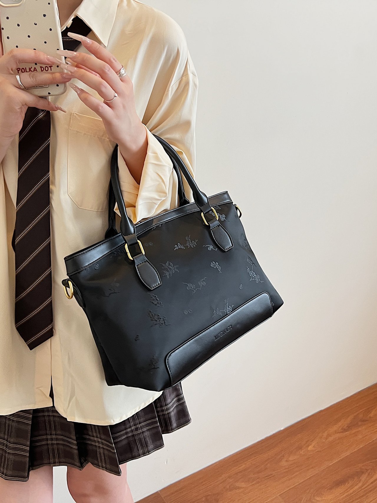 Black Floral Crossbody Bag