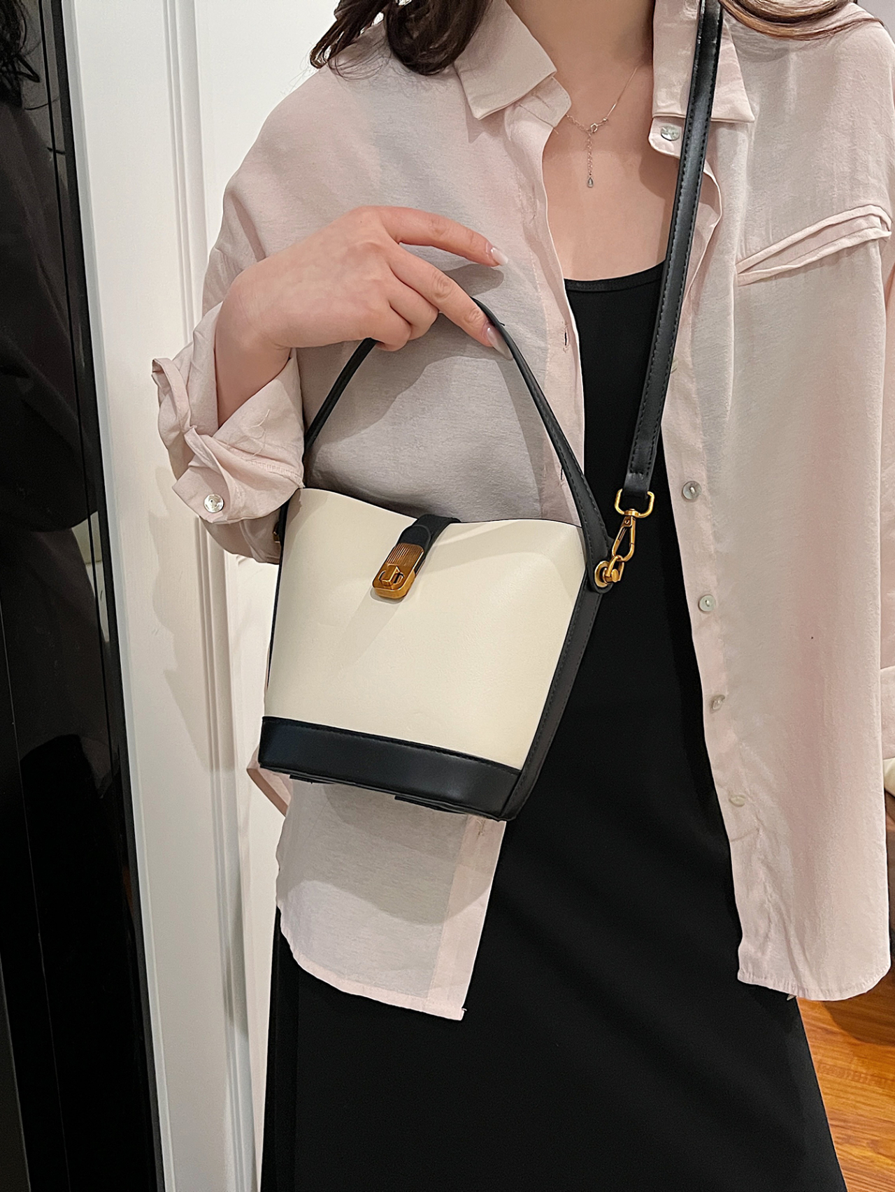 White Faux Leather Crossbody Bag