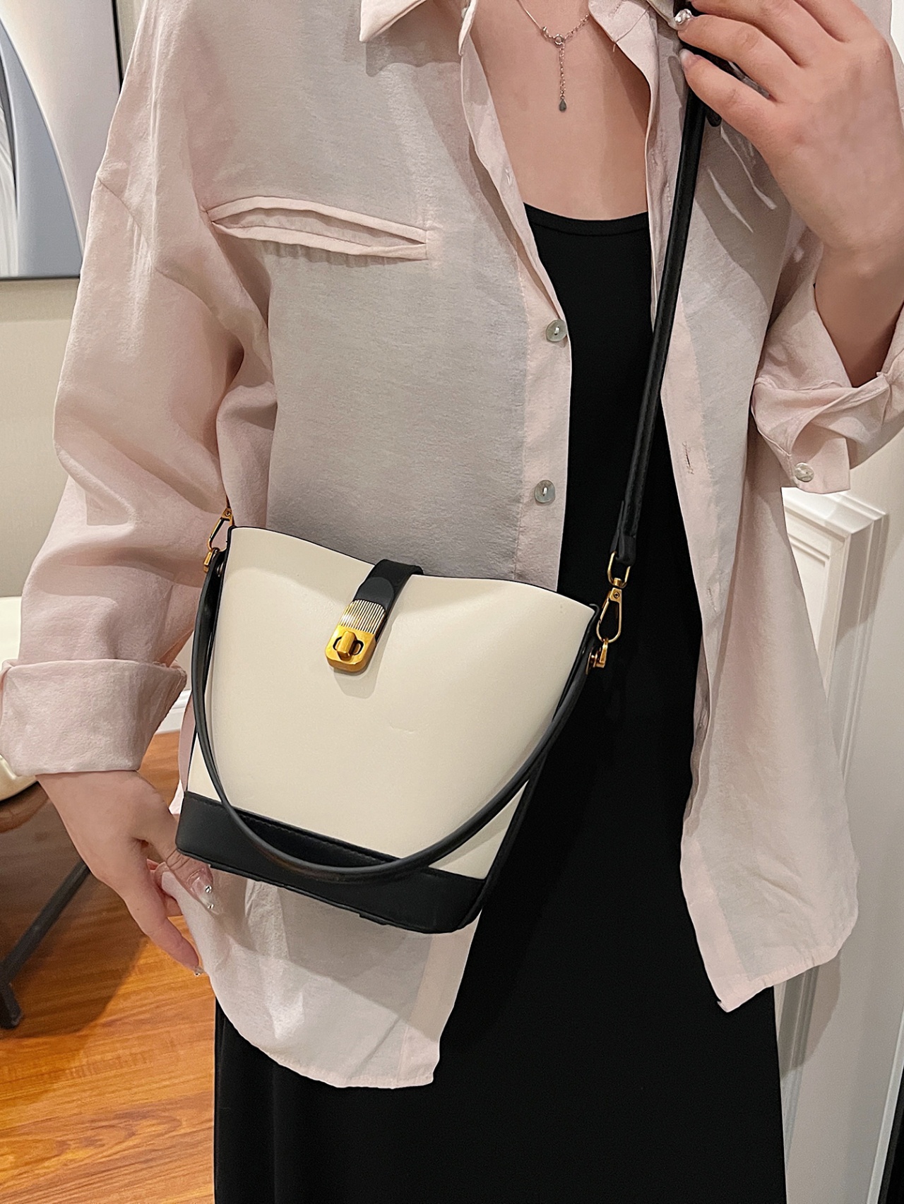 White Faux Leather Crossbody Bag