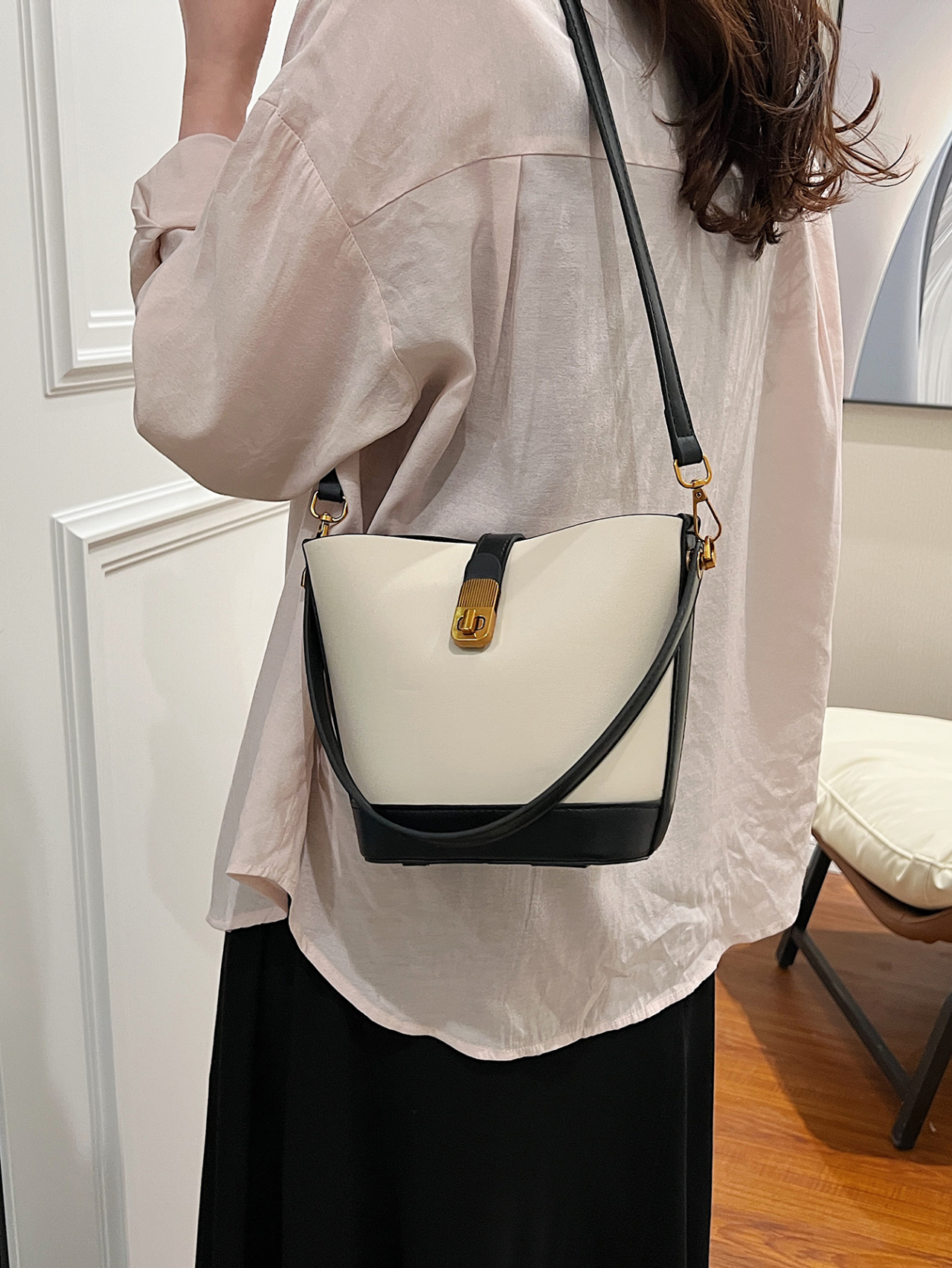 White Faux Leather Crossbody Bag