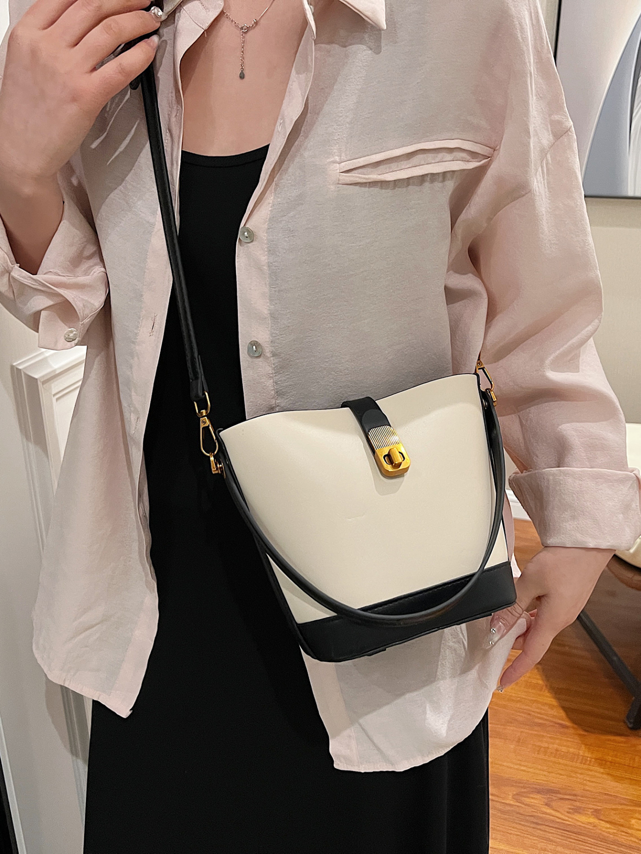 White Faux Leather Crossbody Bag