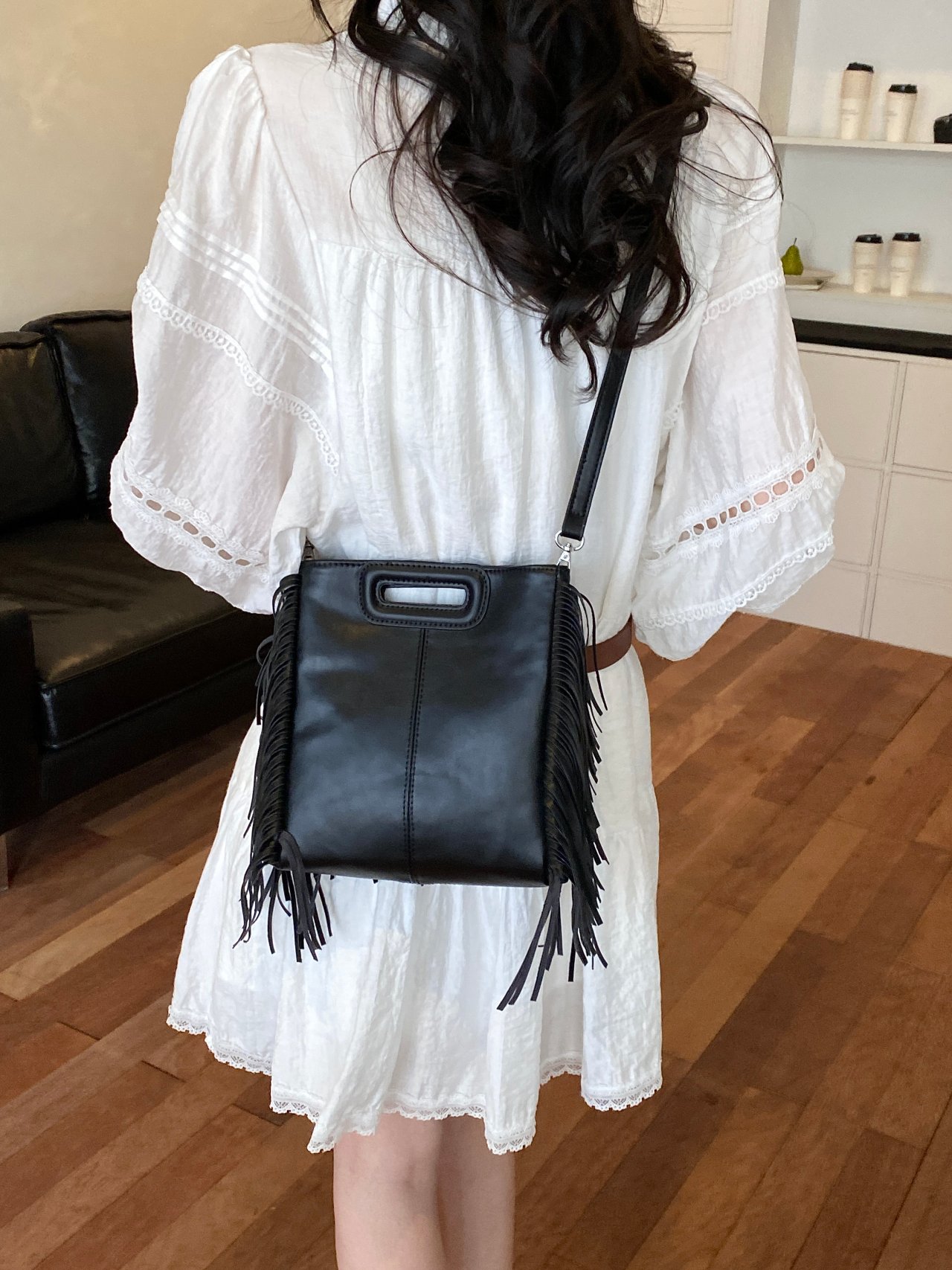Black Fringe Crossbody Bag