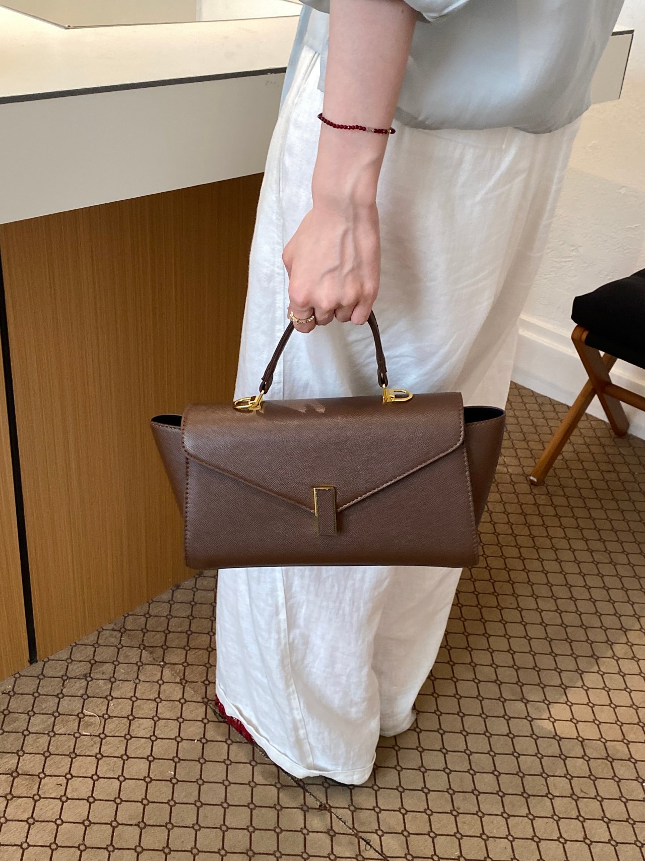 Brown Top-Handle Handbag