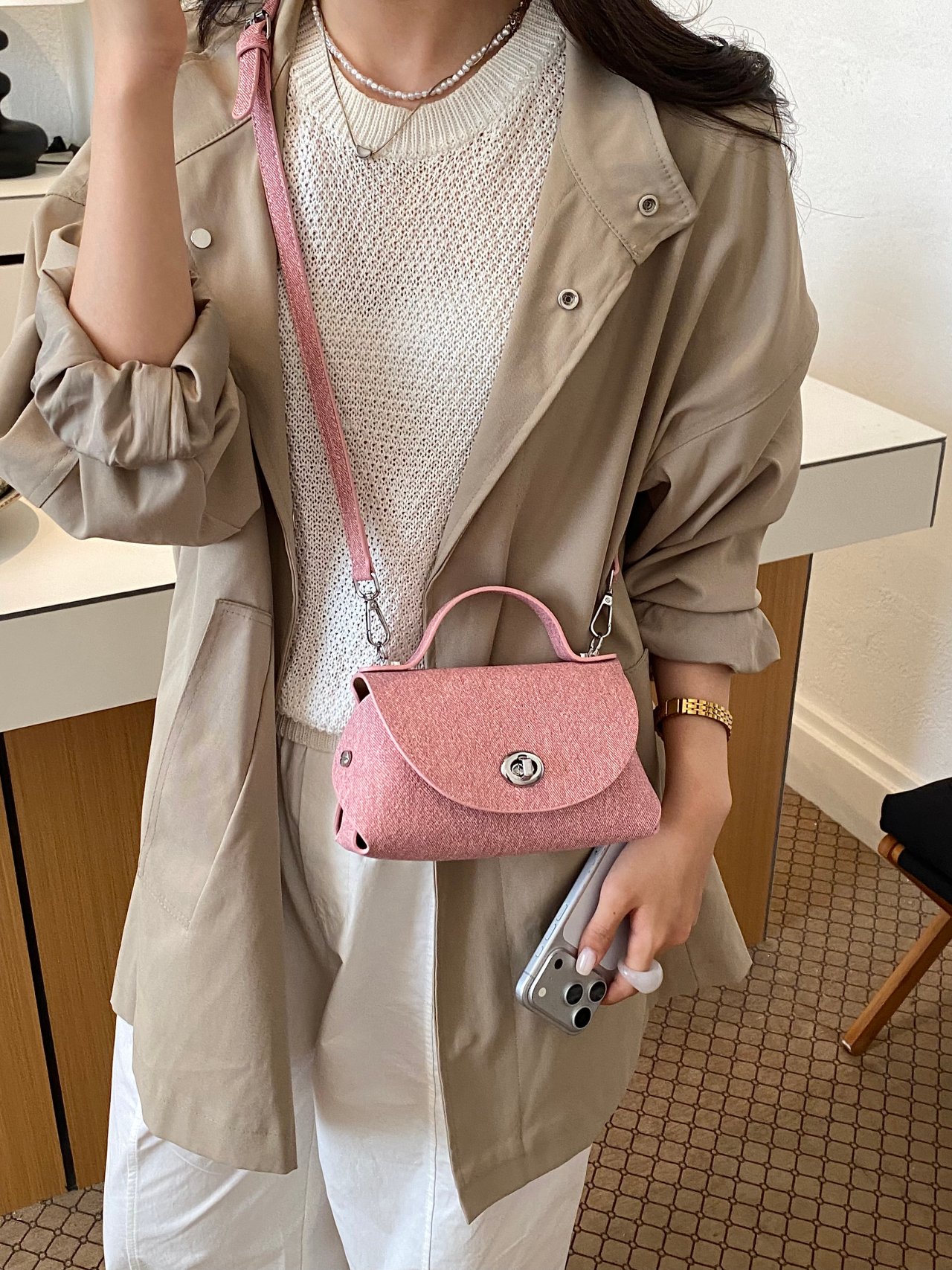Pink Crossbody Bag