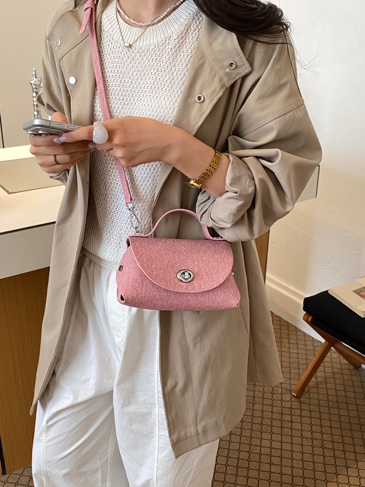 Pink Crossbody Bag