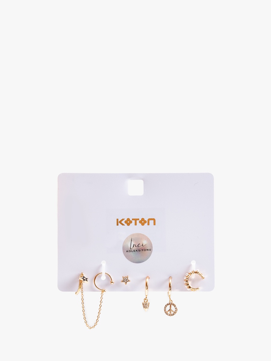 Set of 5 - Pearl Detail Earrings