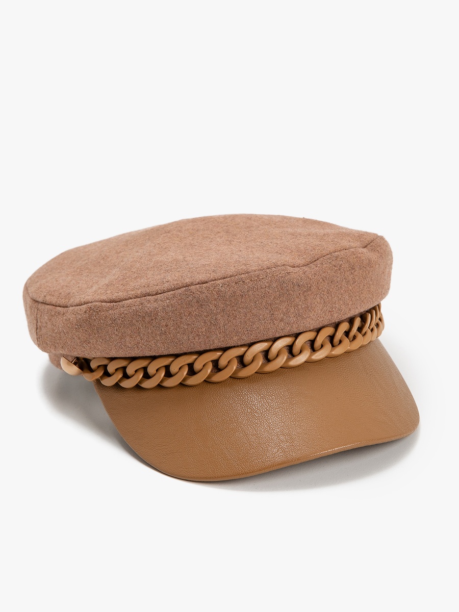 Newsboy Cap with Chain Detail