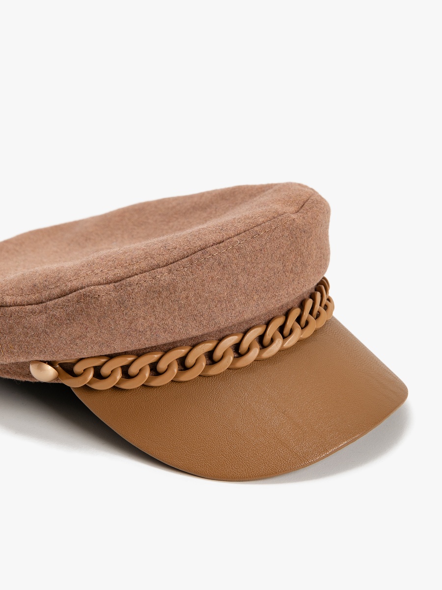 Newsboy Cap with Chain Detail