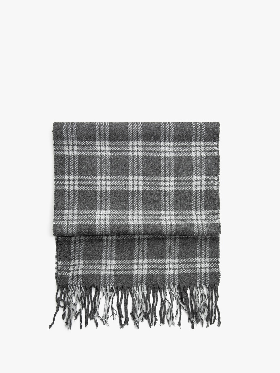Tasseled Textured Plaid Scarf