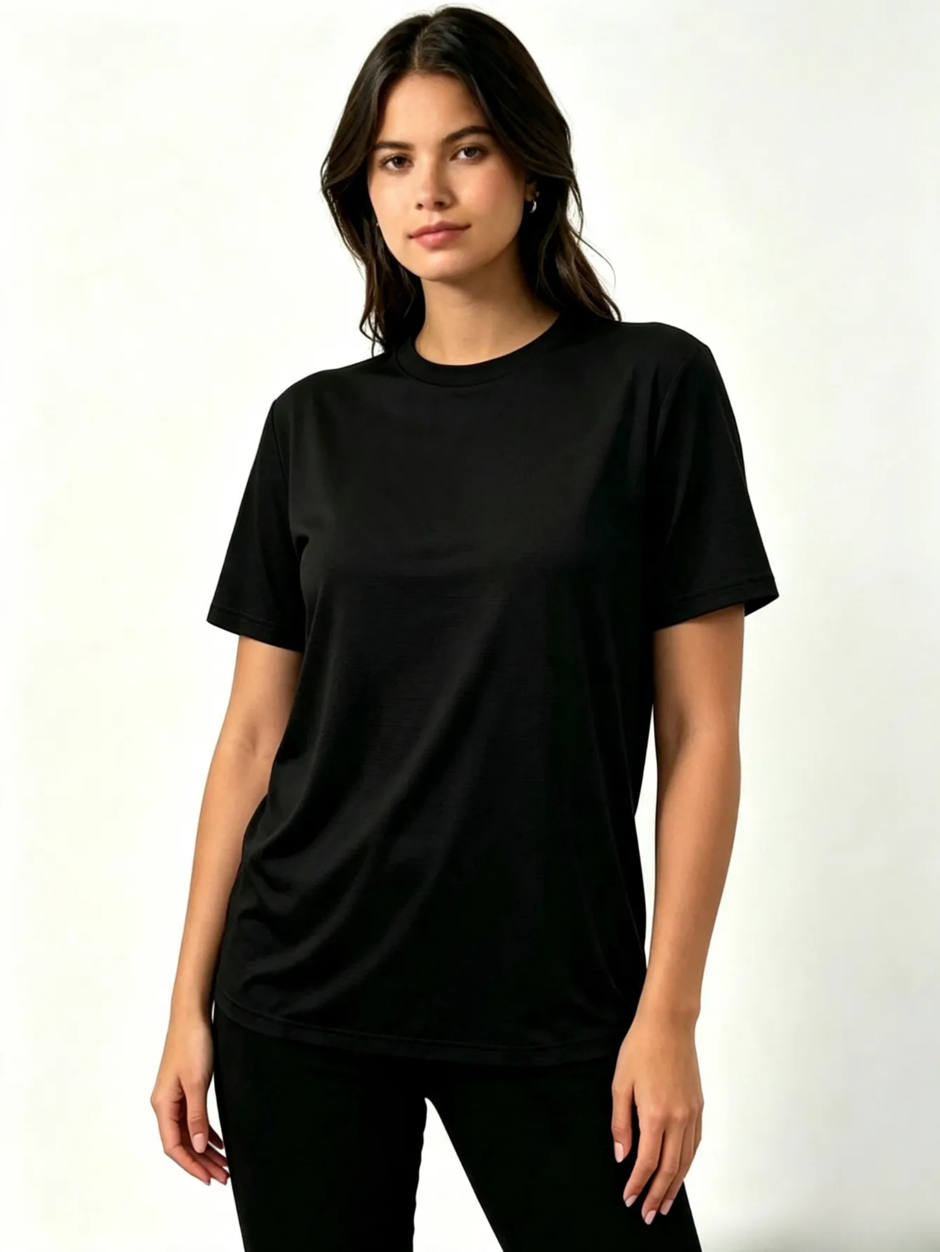 Black Regular Fit Round Neck T-Shirt