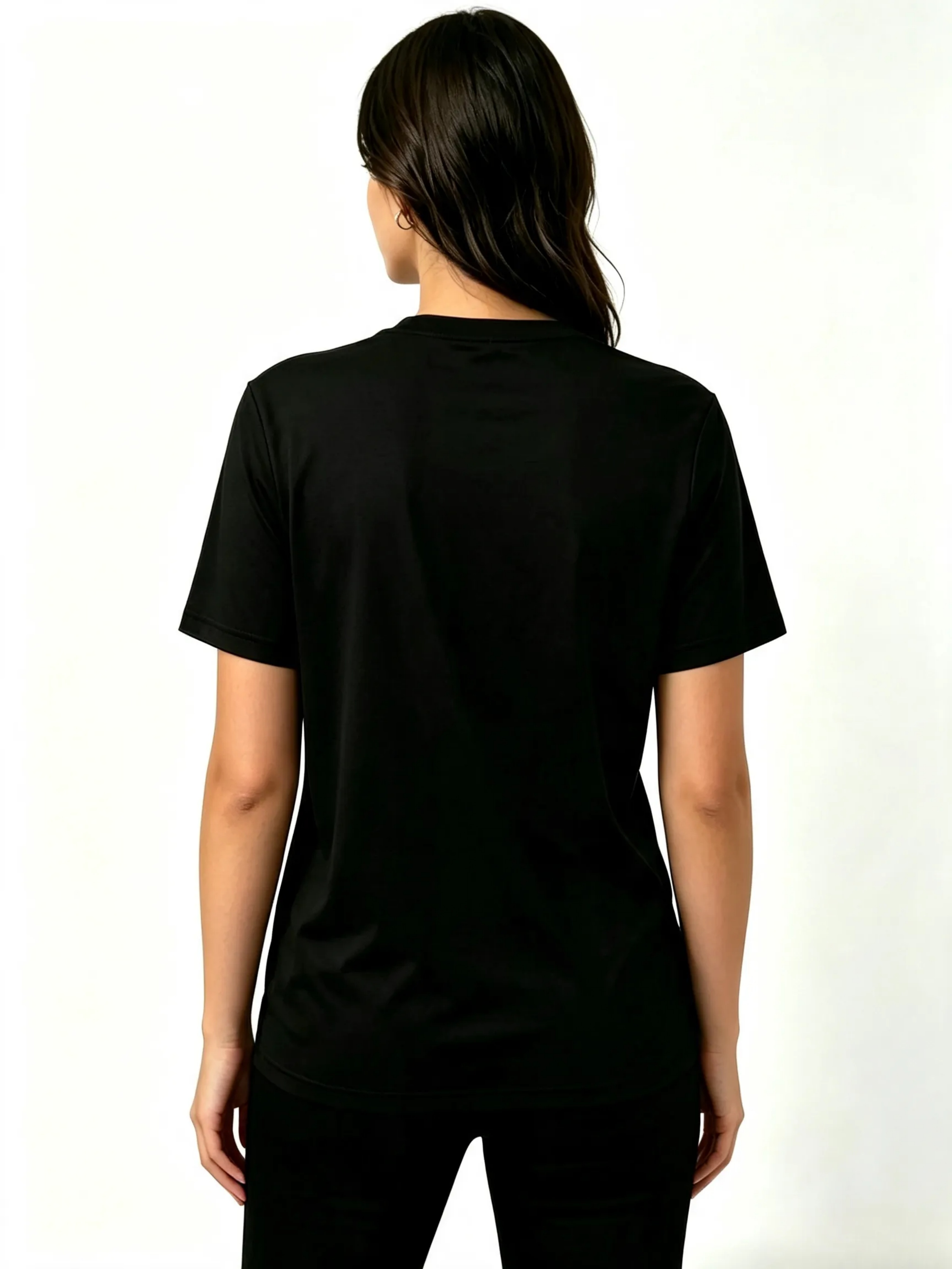 Black Regular Fit Round Neck T-Shirt