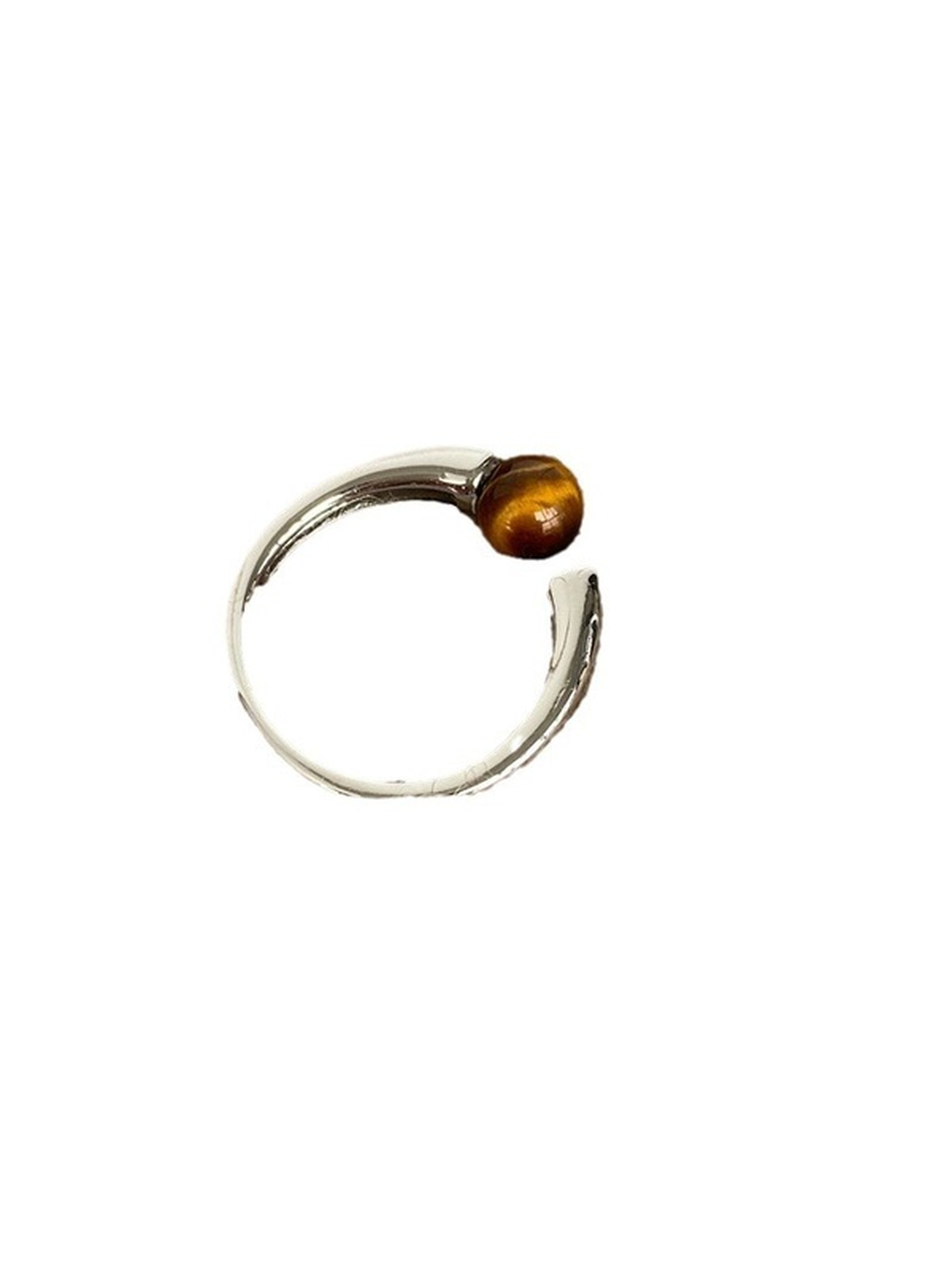 Silver Tiger Eye Adjustable Ring
