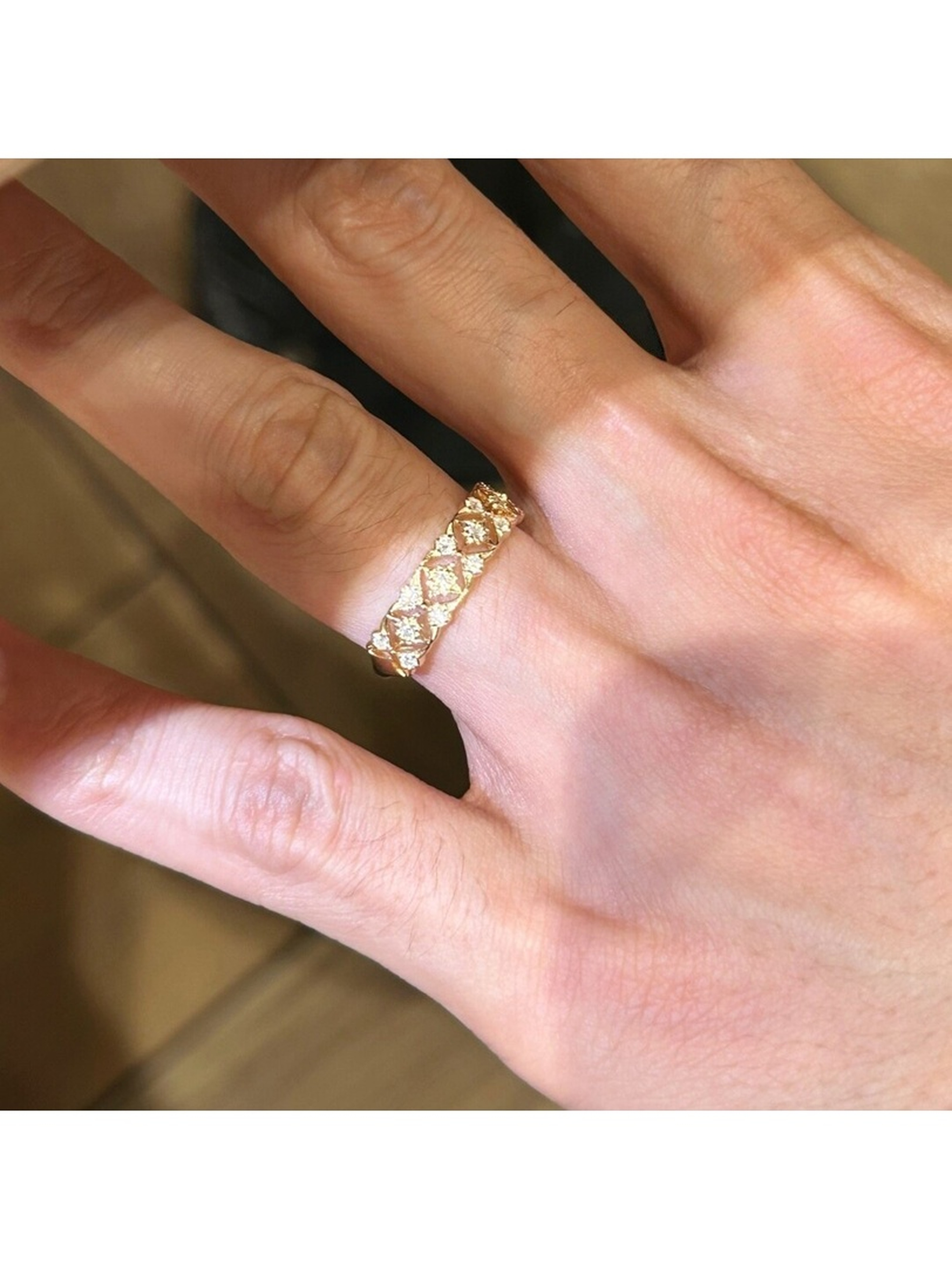 Gold Plated Starry Lattice Ring