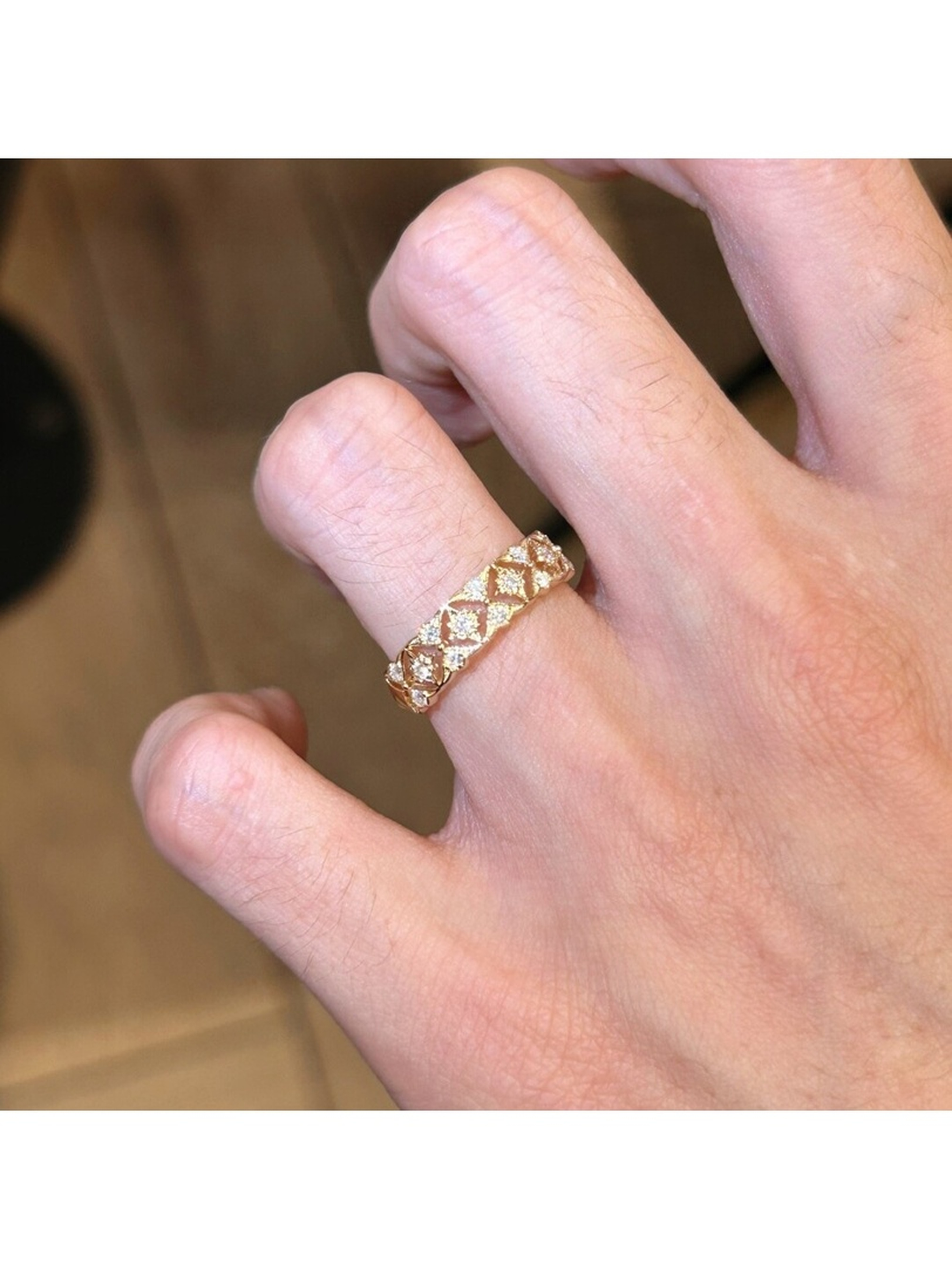 Gold Plated Starry Lattice Ring