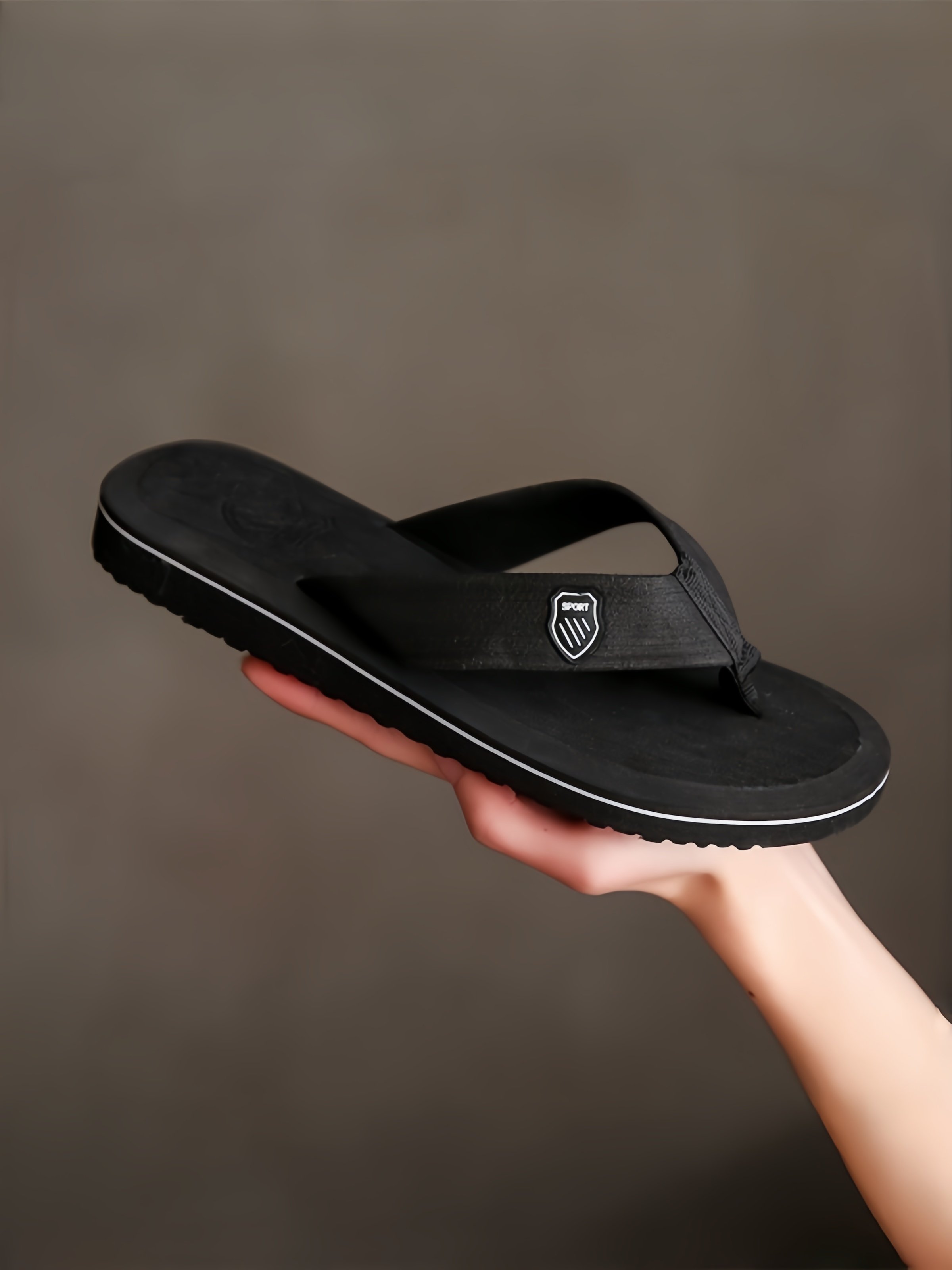 Men Black Comfort Flip-Flops
