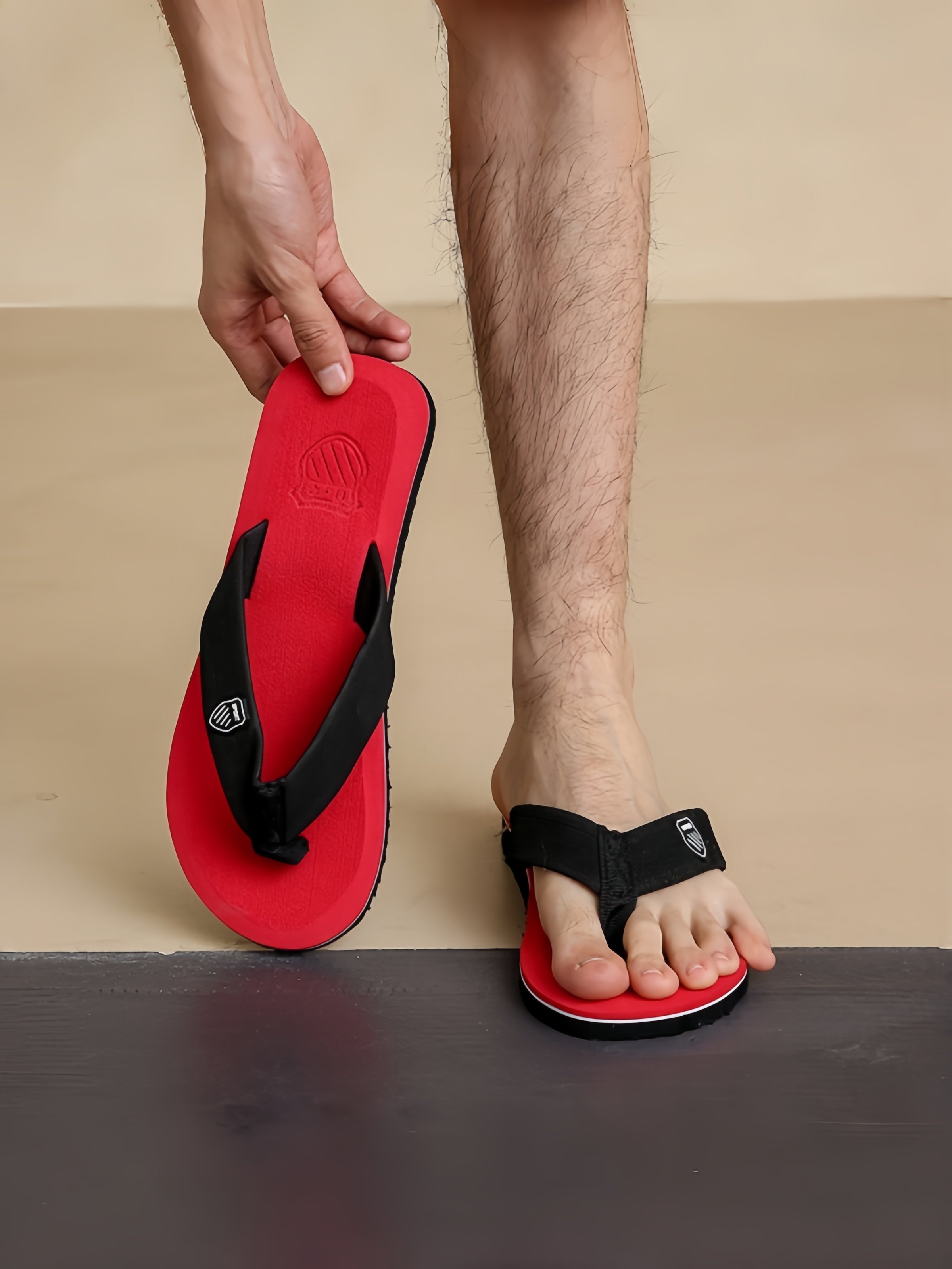 Men Red Comfort Flip Flops