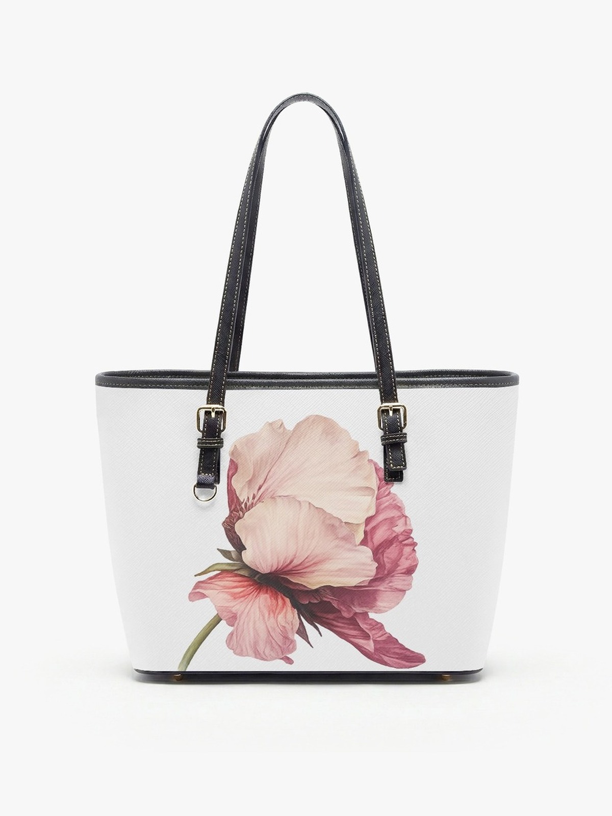 Vintage Pink Peony Print Tote Shoulder Bag
