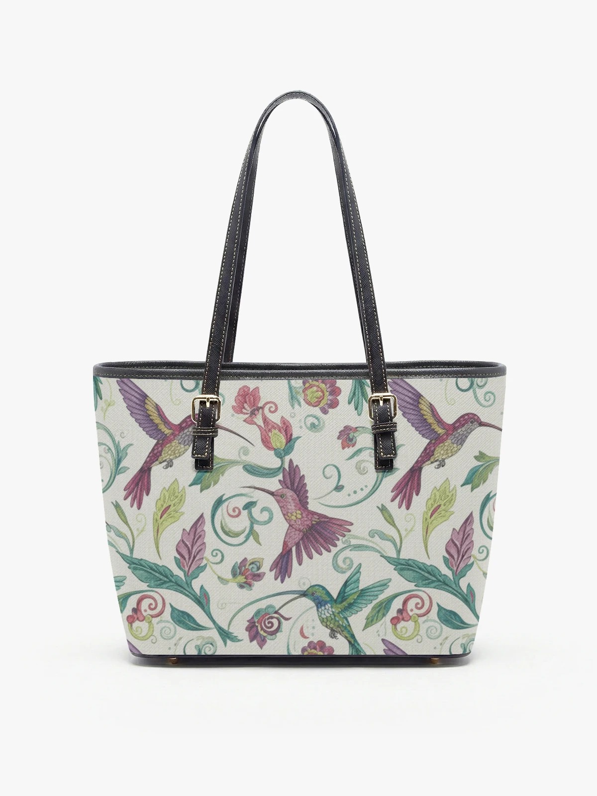 Floral Hummingbird Pattern Tote Shoulder Bag