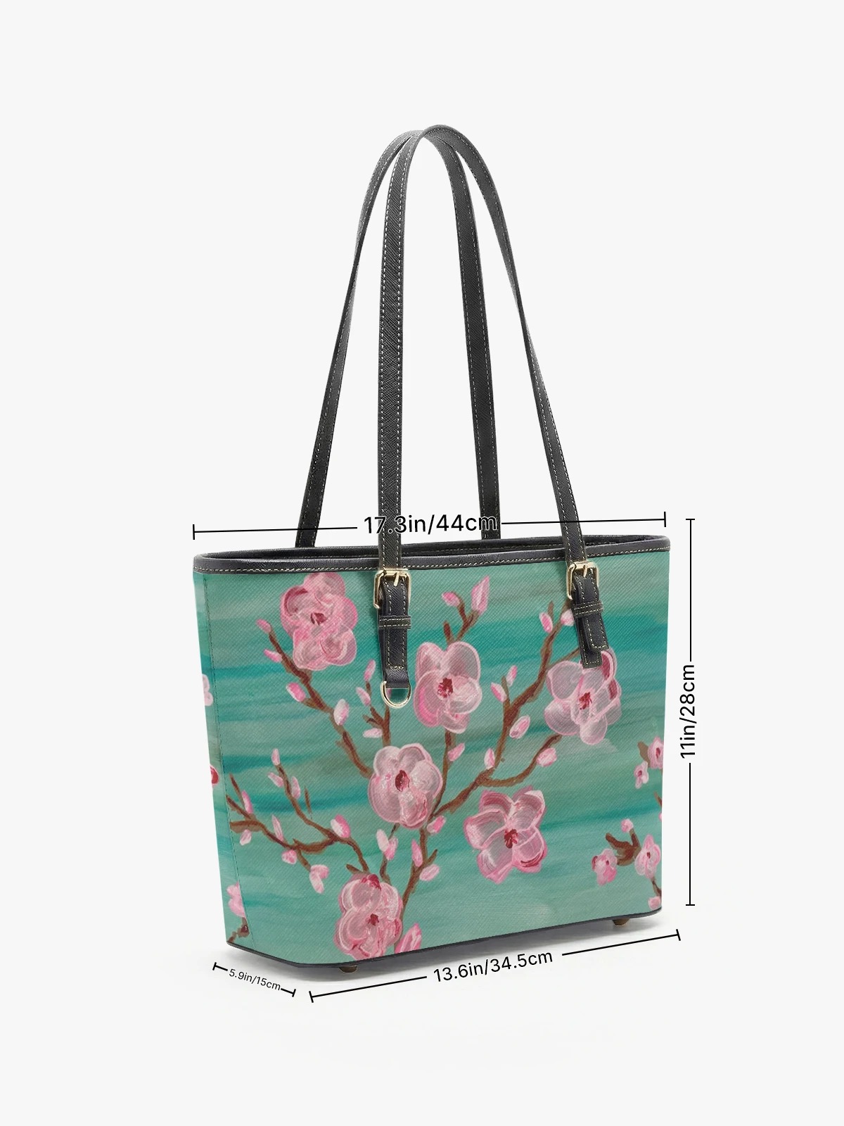 Floral Blossom Green Shoulder Tote Bag